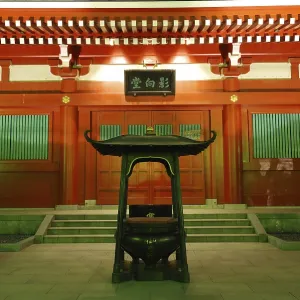 Small temple entrance closed in night time