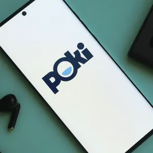 Poki Logo on Desk with Accessories Print