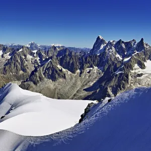 Snow-covered mountain ridge, Chamonix-Mont-Blanc Print