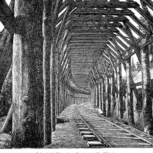 Snow roof over a section of the Pacific Railway Snow roof over a section of the Pacific Railway