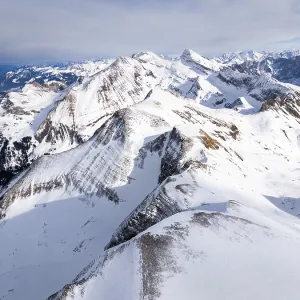 Snowy Mountains on Winter Day. Bernese Alps