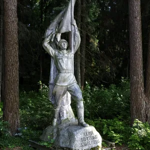 Socialist Sculpture in Grutas Park, Druskininkai Print