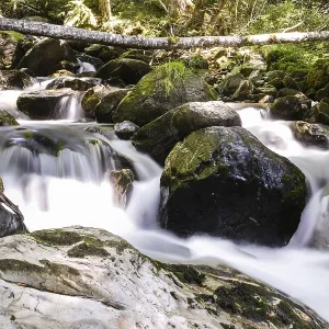 The Soft Water of a Waterfall in the French Alps Print