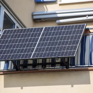 Solar cells on an apartment building
