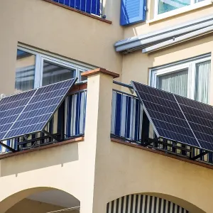 Solar cells on an apartment building