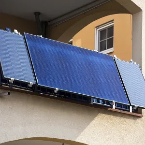 Solar cells on an apartment building