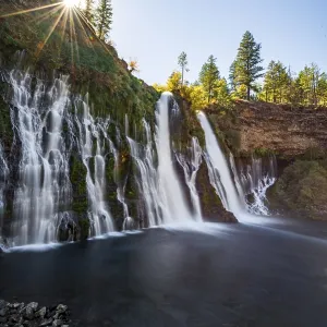 Solar star above waterfall, long-term image Solar star above waterfall, long-term image