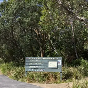 South Head Heritage Trail Board with hiking trail