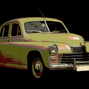 Soviet retro car Gaz M 20 Victory 1946 model year on black background