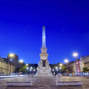 Lisbon City Square at Night Print