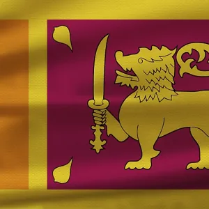 Sri Lanka flag with fabric texture waving Sri Lanka flag with fabric texture waving