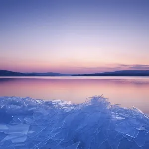 Stacked sheets of ice on the shore of the island of Reichenau Stacked sheets of ice on the shore of the island of Reichenau