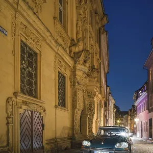 Stadtpalais Boettingerhaus and vintage Citroen DS at dusk Stadtpalais Boettingerhaus and vintage Citroen DS at dusk