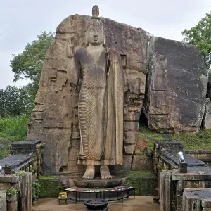 Standing Buddha, gesture of fearlessness and encouragement Standing Buddha, gesture of fearlessness and encouragement