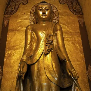Standing gilded Buddha, Buddha statue