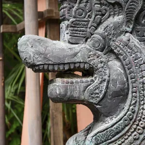 Statue of a dragon with open mouth Statue of a dragon with open mouth
