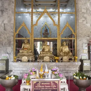 Statues of Luang Phor Cham and Luang Phor Chuang Print, Wat Chalong, Thailand