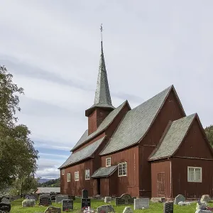 Stave church, Hegge, Innlandet, Norway