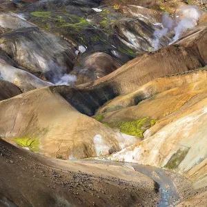 Steaming springs and colourful rhyolite mountains