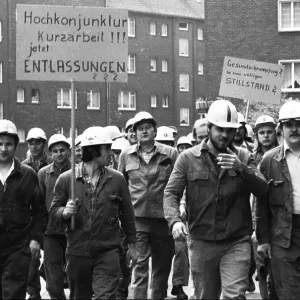 Steelworkers Protest Print, Duisburg, Germany 1975 Steelworkers Protest Print, Duisburg, Germany 1975