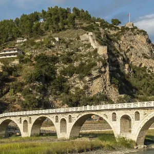 Steep Fortress Print, Berat Albania Steep Fortress Print, Berat Albania
