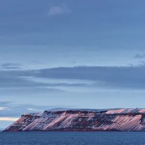Steep mountains in evening light