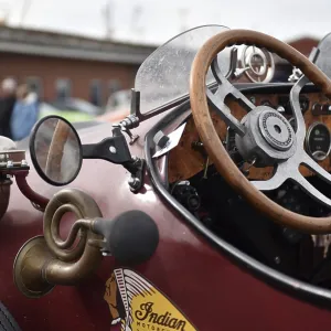 Steering wheel from a vintage racing car