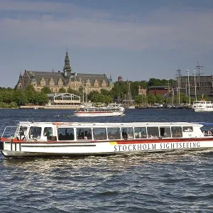 Stockholm Sightseeing Boats and Museums Print, Sweden