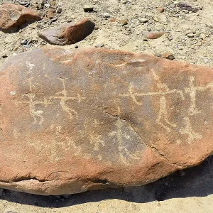 Stone Age Depictions Print: Miculla Petroglyphs, Peru
