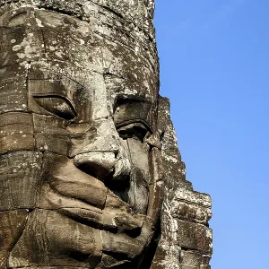 Stone Face sculpture in Angkor Wat temple near Siem Reap in Cambodia Stone Face sculpture in Angkor Wat temple near Siem Reap in Cambodia