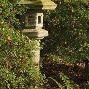 Stone lanterns are typical elements of Japanese gardens Stone lanterns are typical elements of Japanese gardens