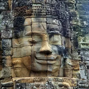 Stone murals and sculptures in Angkor wat