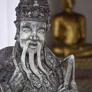 Stone statue of a Chinese warrior