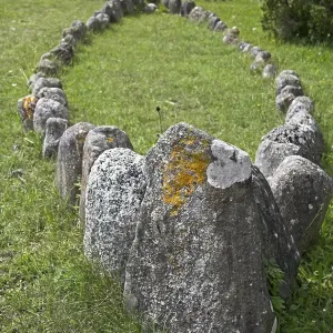 Stones set in the layout of a ship
