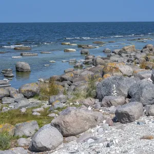 Stones on the shore of the island of Stora grundet on the northern tip of the Swedish island of Oland