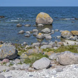 Stones on the shore of the island of Stora grundet on the northern tip of the Swedish island of Oland