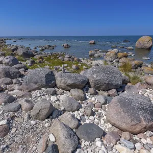Stones on the shore of the island of Stora grundet on the northern tip of the Swedish island of Oland