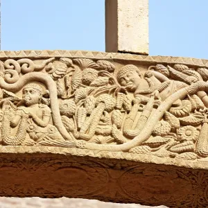 Stories of Buddha seen on panels of south gateway of stupa 1