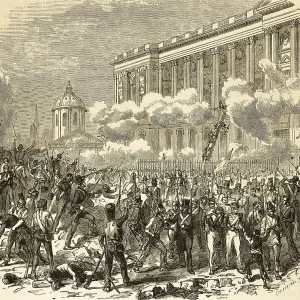 Storming of the Louvre, Paris, revolution Storming of the Louvre, Paris, revolution