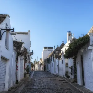 Empty streets of Alberobello in the morning