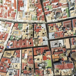 Streets and rooftops in the town of Cadiz Streets and rooftops in the town of Cadiz