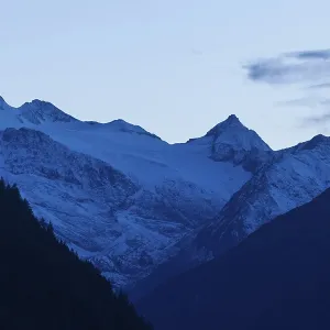 Stubai Glacier with Mount Zuckerhutl at dusk Stubai Glacier with Mount Zuckerhutl at dusk
