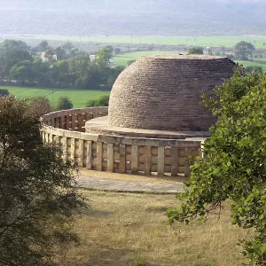Stupa 2 constructed by king Ashoka encircled by wall Stupa 2 constructed by king Ashoka encircled by wall