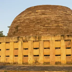 Stupa 2 at sunset. Buddhist Monuments at Sanchi