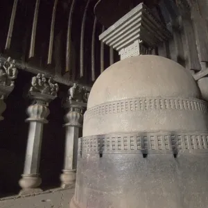 Stupa at Karla rock cut biggest cave in hills near Lonavala