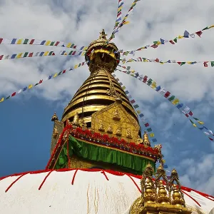 Stupa Swayambhunath is an ancient religious complex in the Kathmandu Valley