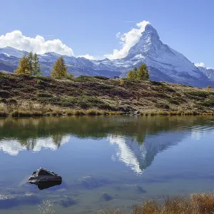 Sublime Matterhorn reflected in a quiet mountain lake