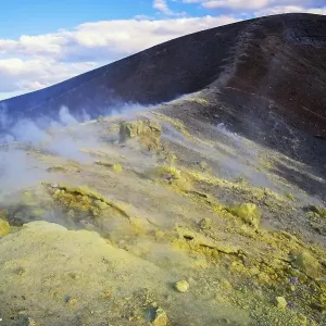 Sulphur and fumarole smoke, The Gran Cratere Sulphur and fumarole smoke, The Gran Cratere