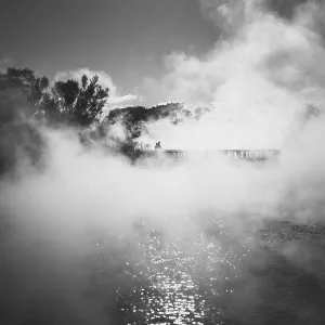 A sulphur spring at a lake in Rotorua, New Zealand A sulphur spring at a lake in Rotorua, New Zealand