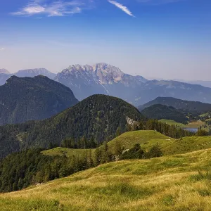 At the summit of Alpbichl with a view of the Schwarzer Berg and Seewaldsee At the summit of Alpbichl with a view of the Schwarzer Berg and Seewaldsee